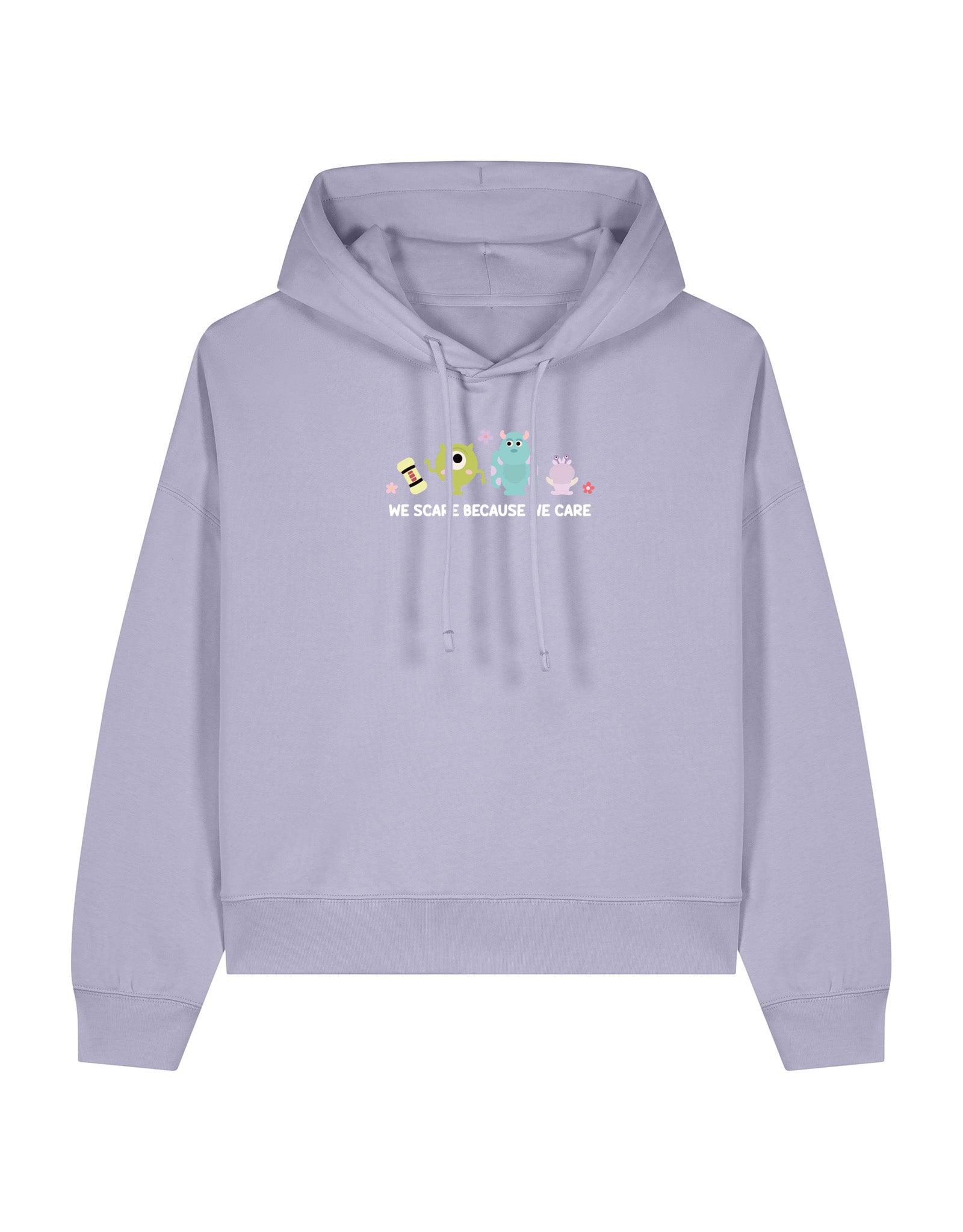 Monsters Inspired Embroidered Boxy Organic Cotton Hoodie