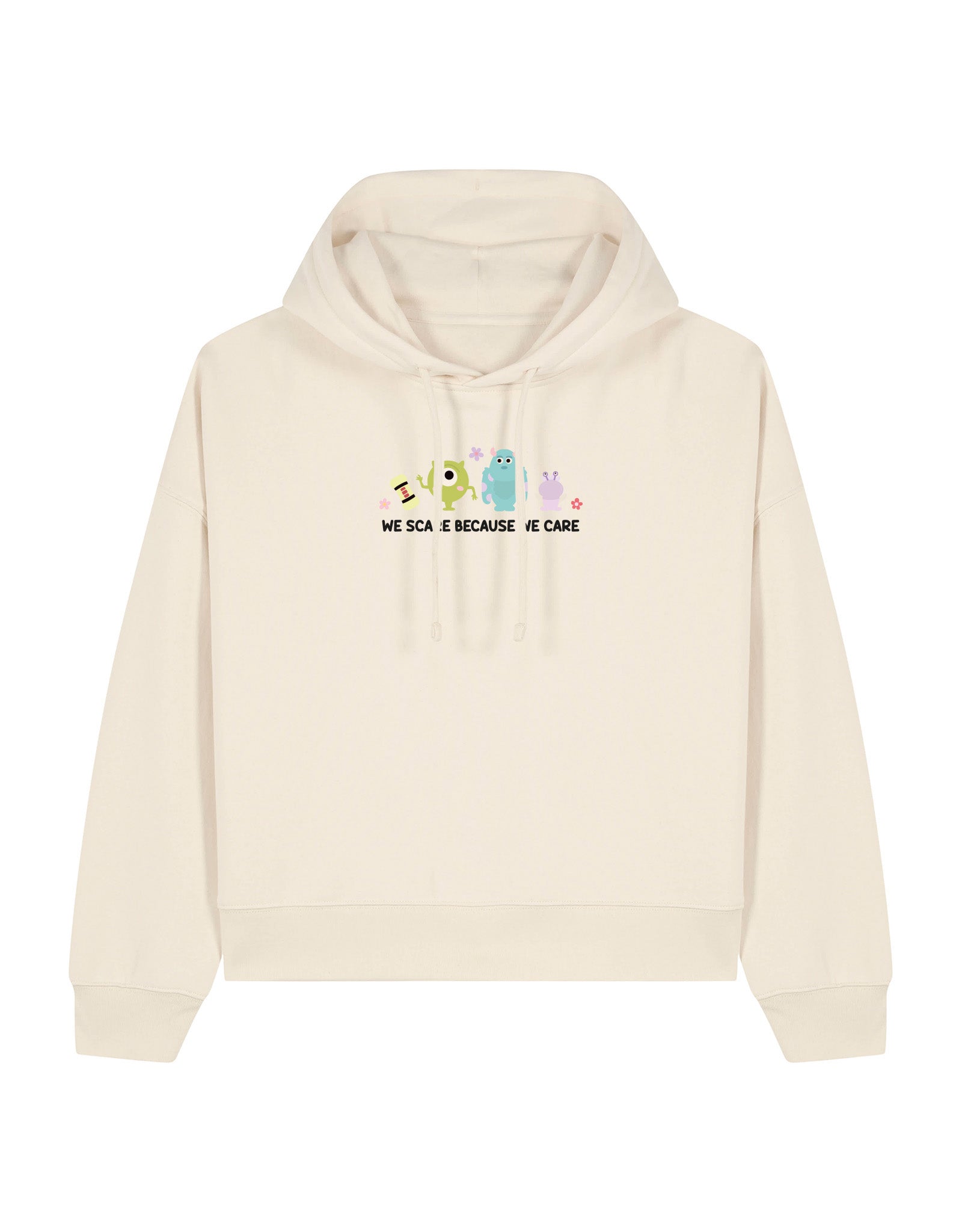 Monsters Inspired Embroidered Boxy Organic Cotton Hoodie