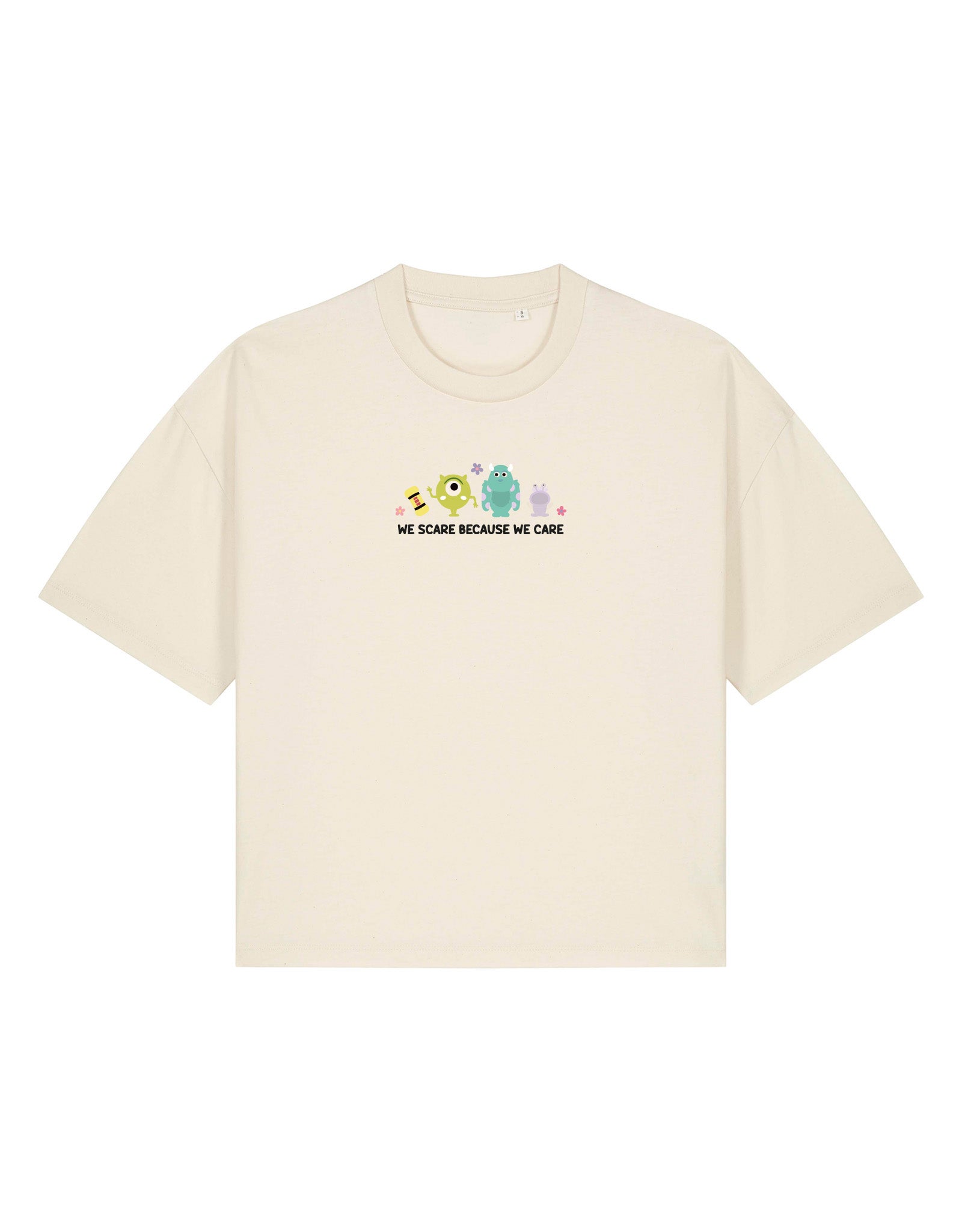 Monsters Embroidered Boxy Organic Cotton Tee