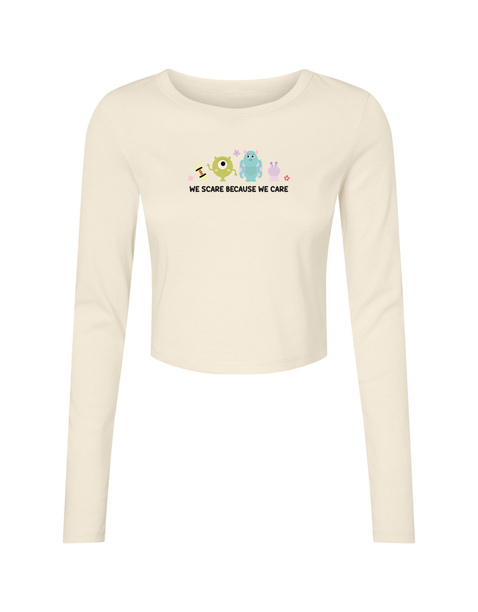 Monsters Inspired Embroidered Micro Rib Long Sleeved Tee