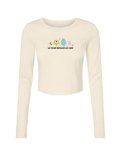 Monsters Inspired Embroidered Micro Rib Long Sleeved Tee