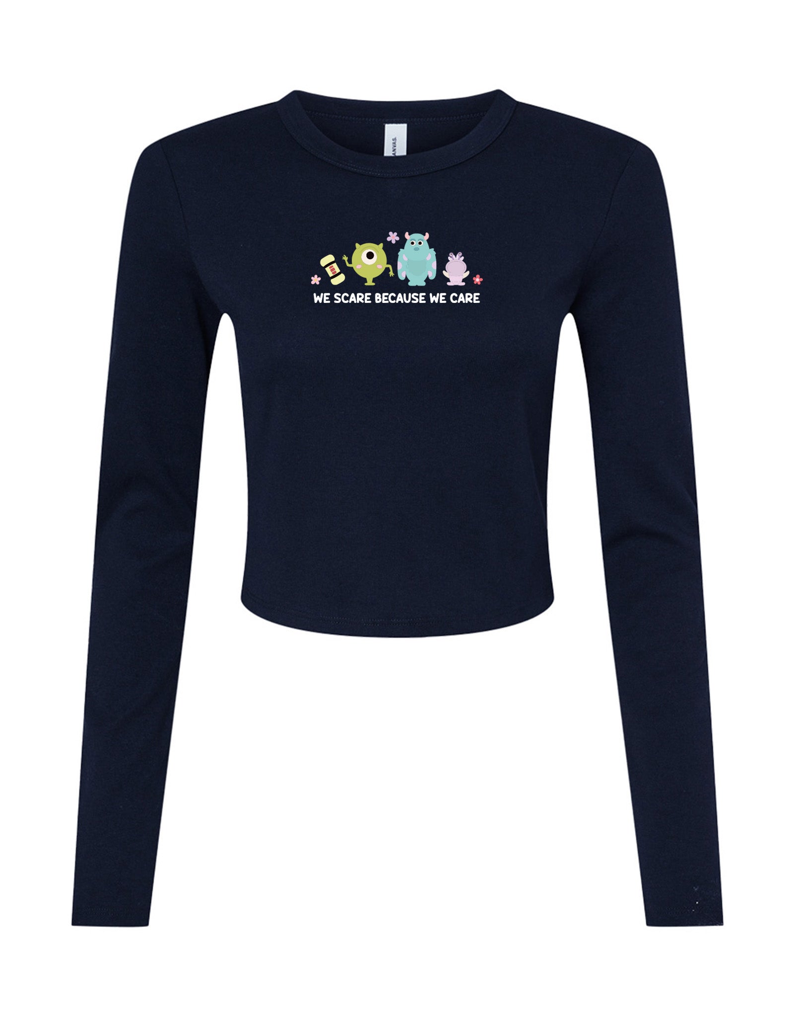 Monsters Inspired Embroidered Micro Rib Long Sleeved Tee