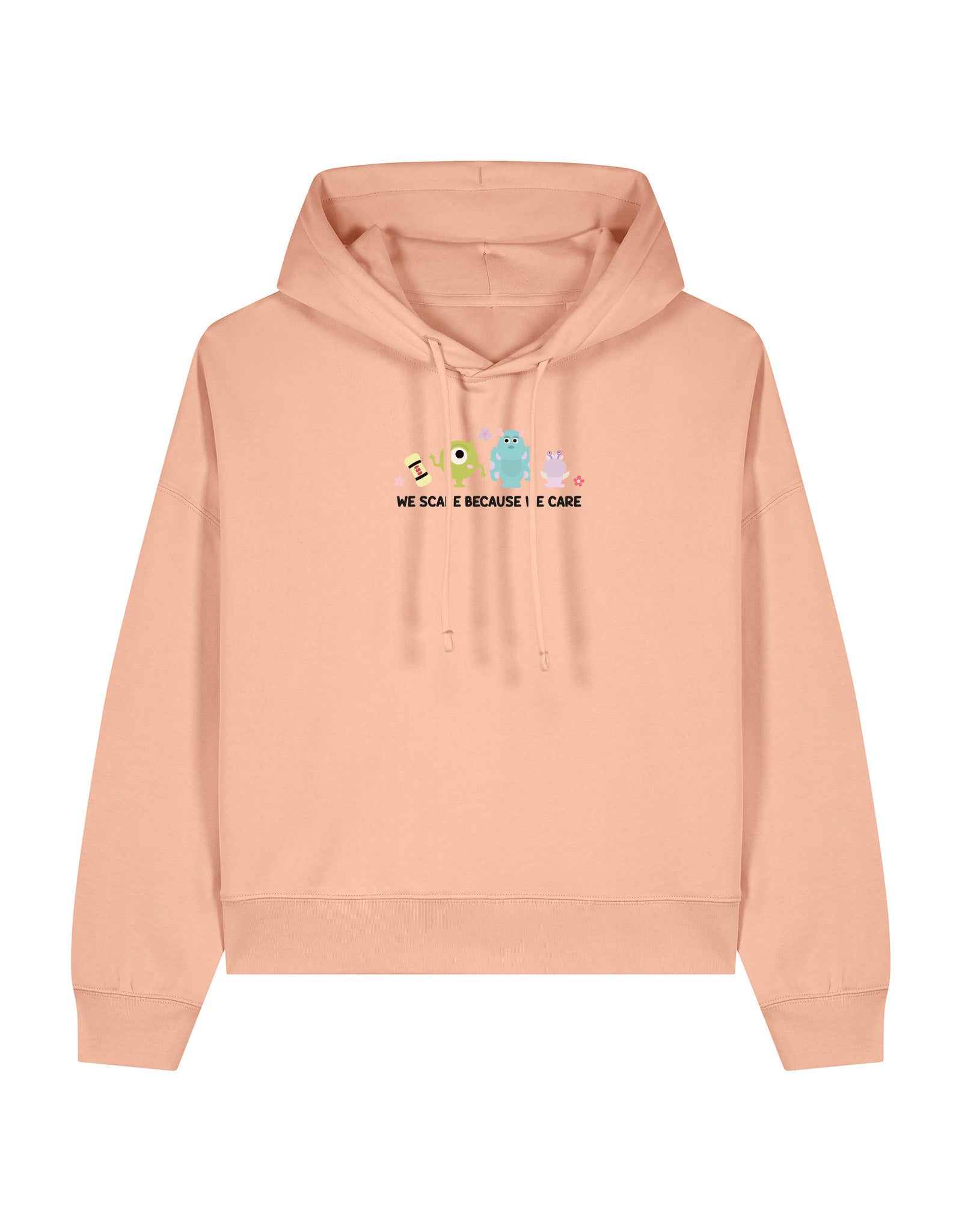 Monsters Inspired Embroidered Boxy Organic Cotton Hoodie