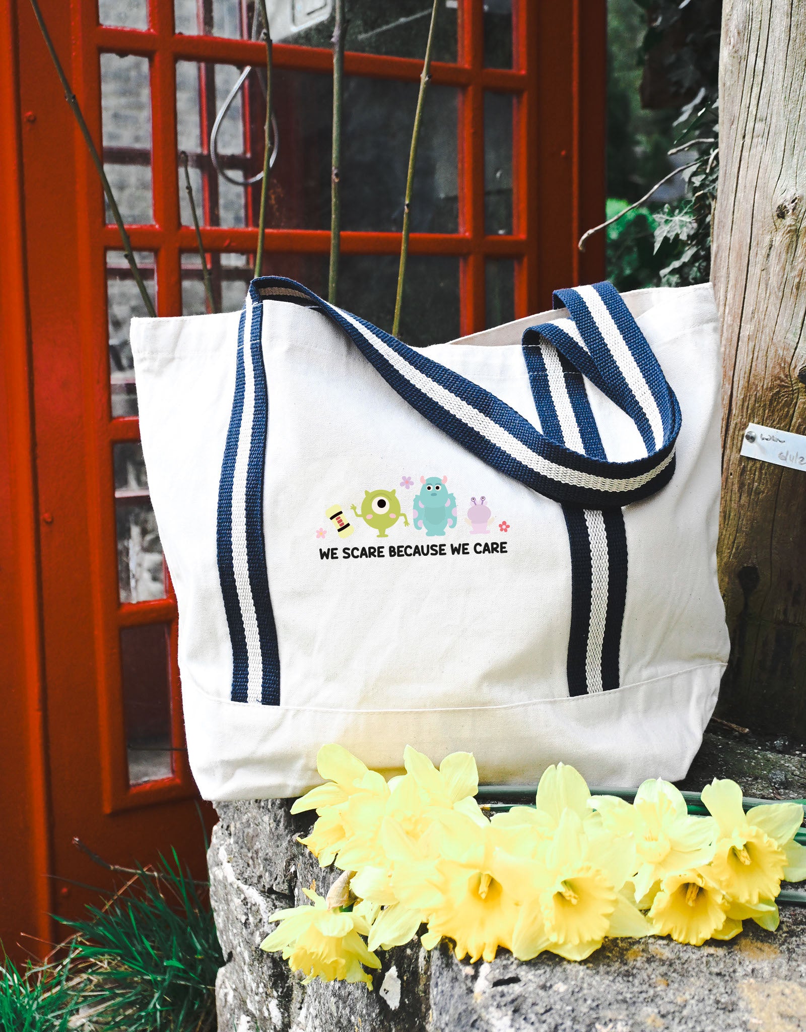 Monsters Inspired Embroidered Boat Bag