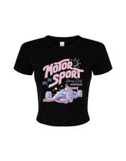 Motorsport Printed Micro Rib Baby Tee