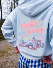 Motorsport Club Printed Boxy Organic Cotton Zip Hoodie