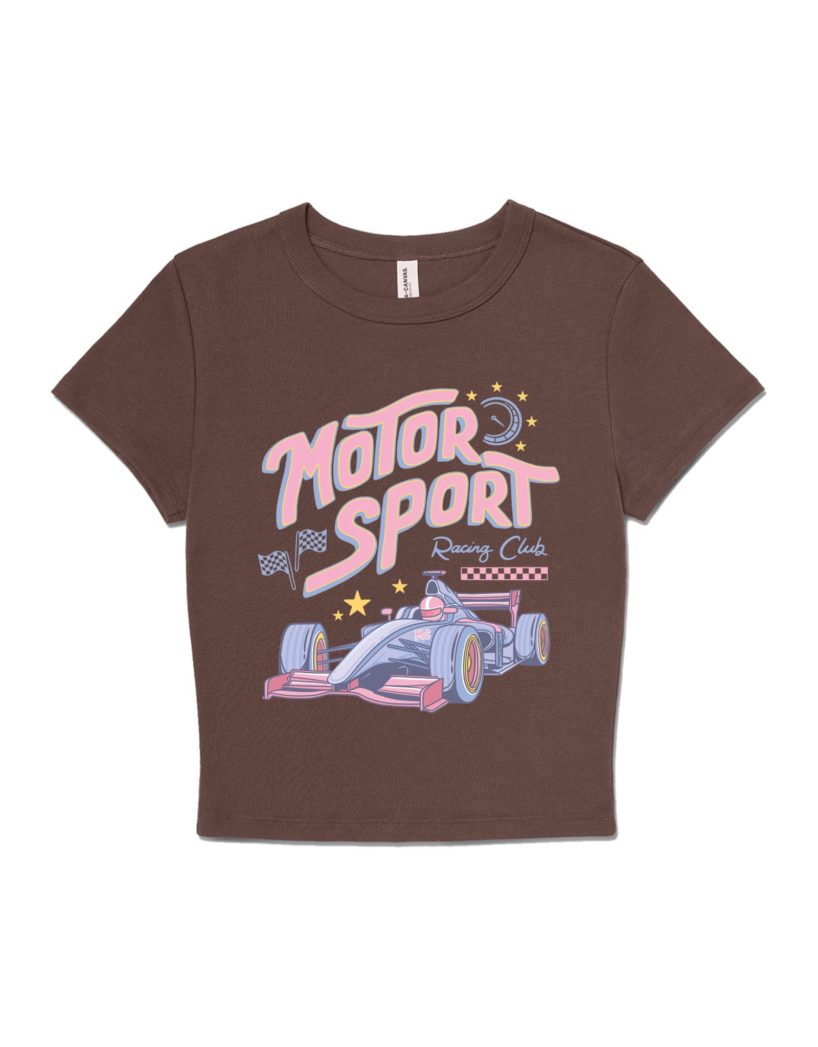Motorsport Printed Micro Rib Baby Tee