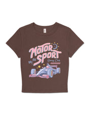 Motorsport Printed Micro Rib Baby Tee
