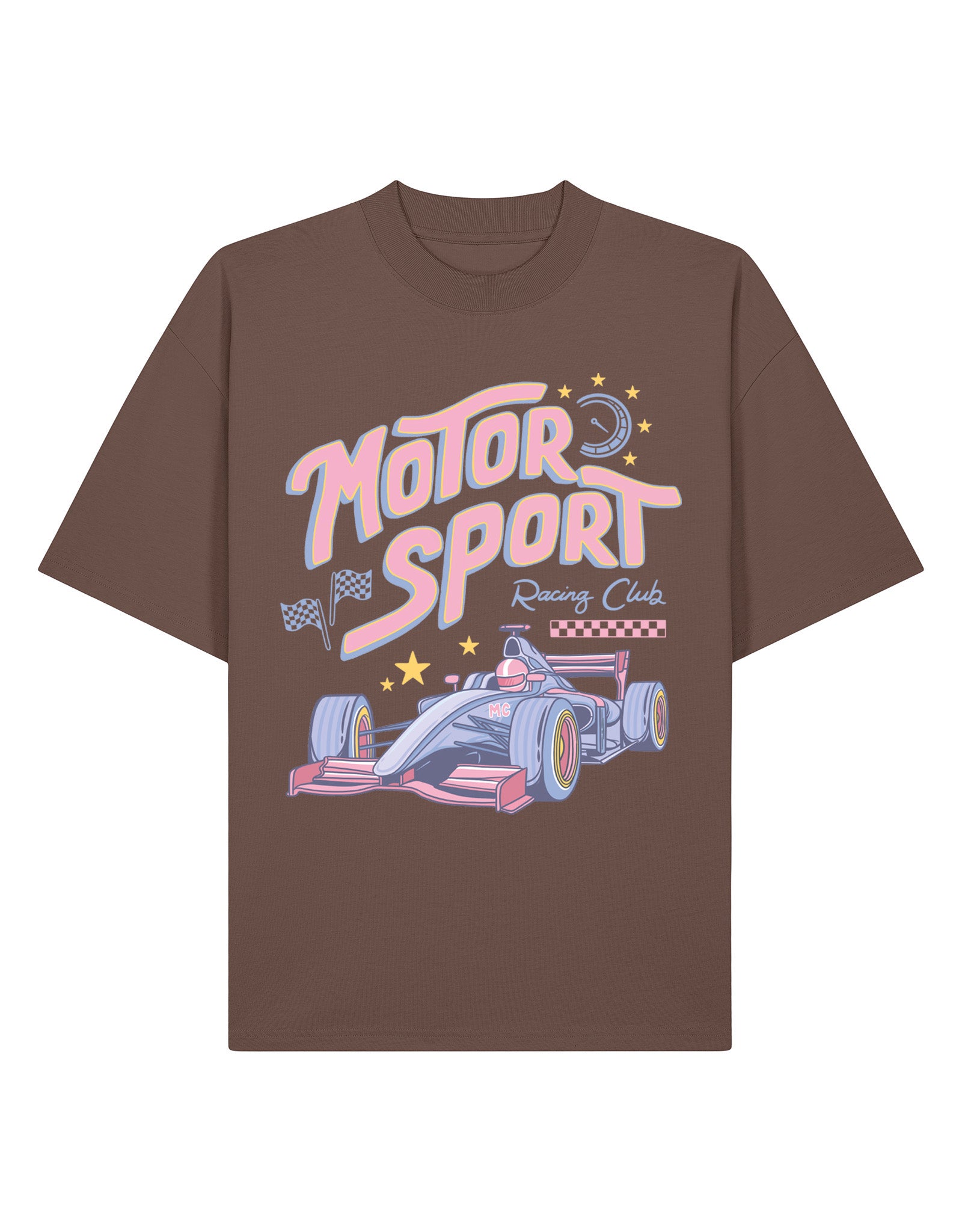 Motorsport Printed Oversized Organic Cotton T-Shirt