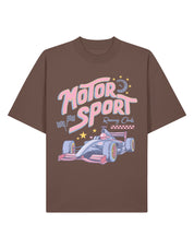 Motorsport Printed Oversized Organic Cotton T-Shirt