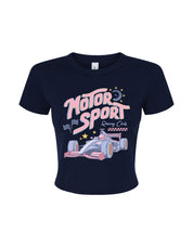 Motorsport Printed Micro Rib Baby Tee