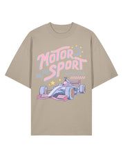Motorsport Printed Oversized Organic Cotton T-Shirt