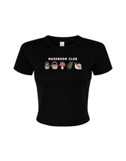 Mushroom Club Embroidered Micro Rib Baby Tee