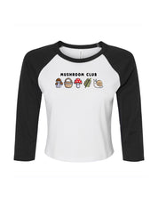 Mushroom Club Embroidered Micro Rib 3/4 Sleeve Tee