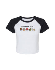 Mushroom Club Embroidered Micro Rib Raglan Baby Tee