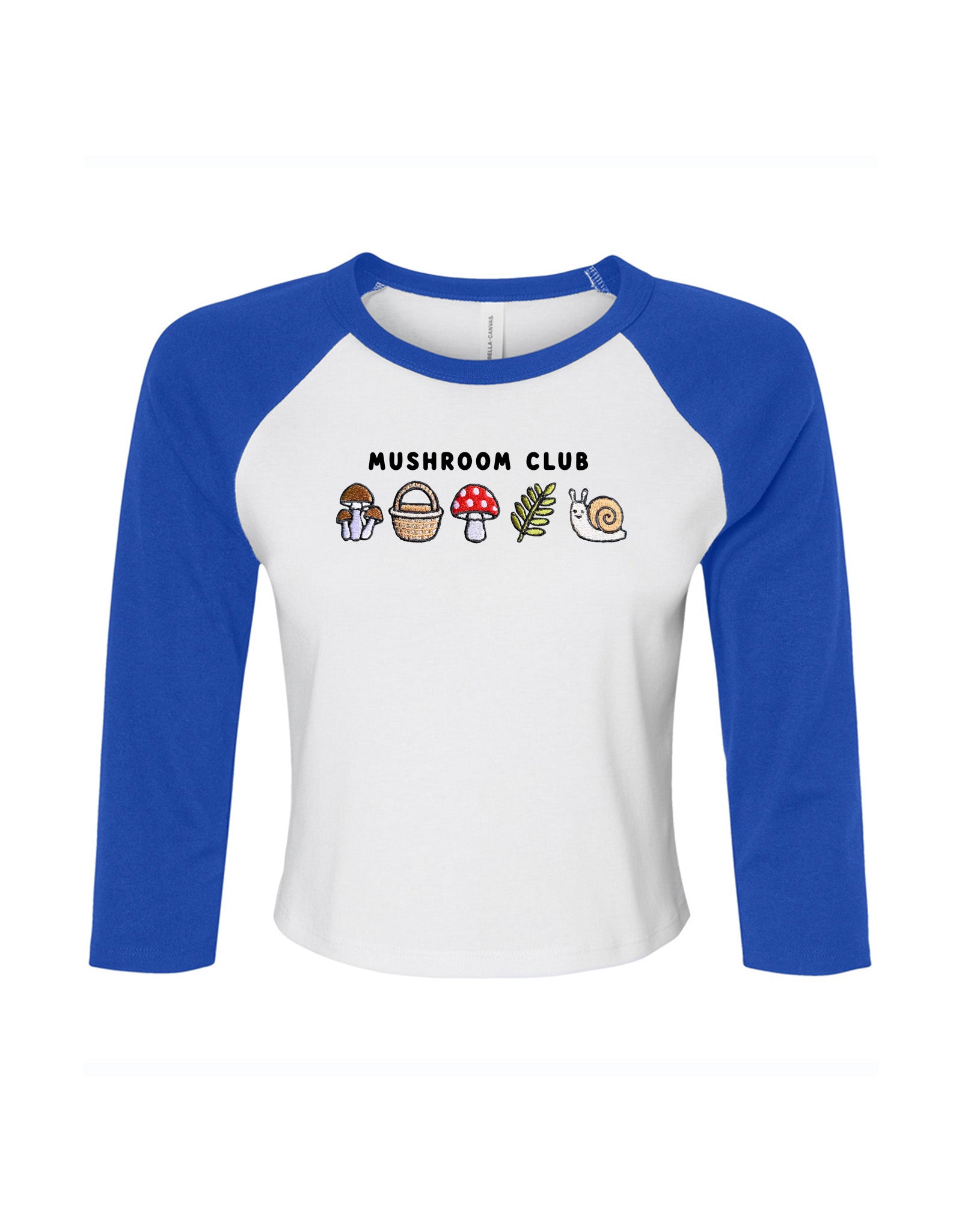 Mushroom Club Embroidered Micro Rib 3/4 Sleeve Tee