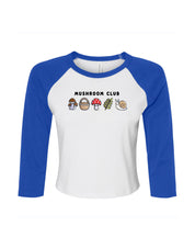 Mushroom Club Embroidered Micro Rib 3/4 Sleeve Tee