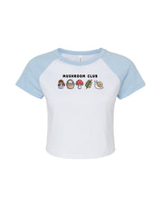 Mushroom Club Embroidered Micro Rib Raglan Baby Tee
