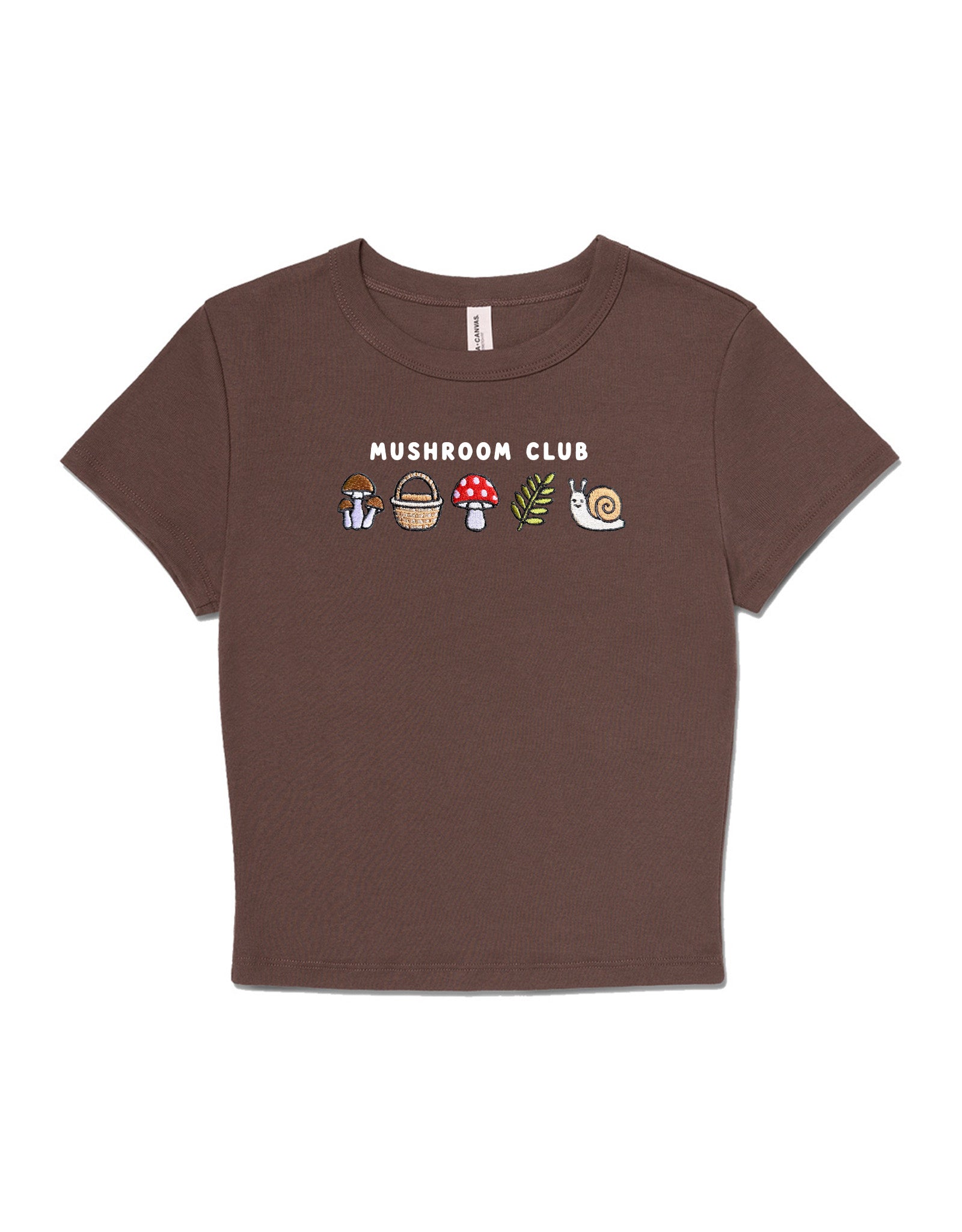 Mushroom Club Embroidered Micro Rib Baby Tee