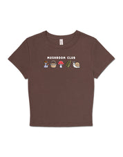 Mushroom Club Embroidered Micro Rib Baby Tee