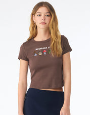 Mushroom Club Embroidered Micro Rib Baby Tee