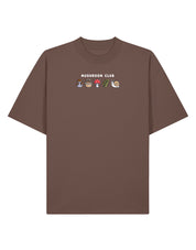 Mushroom Club Embroidered Oversized Organic Cotton Tee