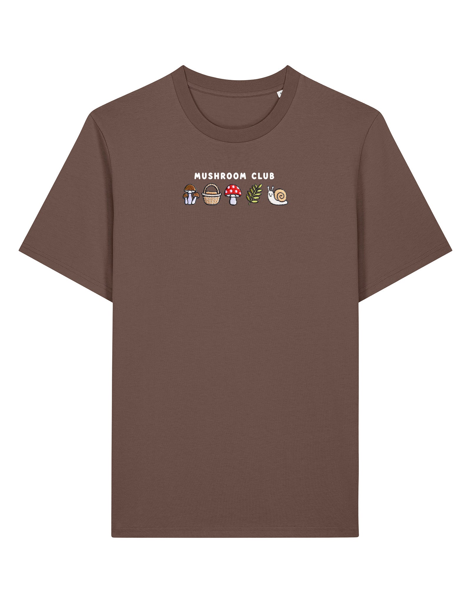 Mushroom Club Embroidered Organic Cotton T-Shirt