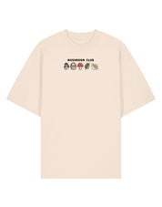 Mushroom Club Embroidered Oversized Organic Cotton Tee
