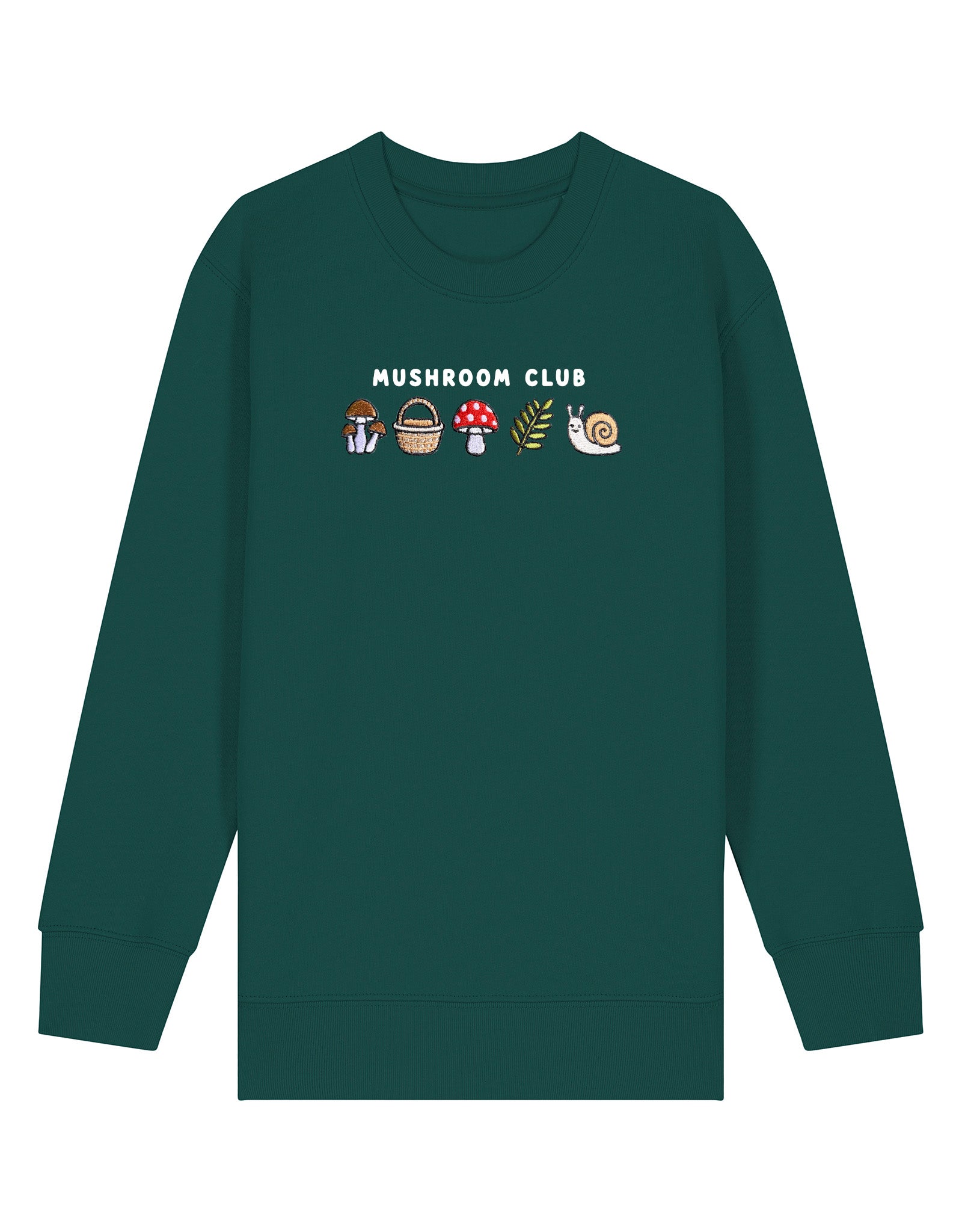 Mushroom Club Embroidered Organic Cotton Childrens Sweatshirt