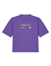 Mushroom Club Embroidered Boxy Organic Cotton Tee