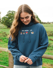 Mushroom Club Embroidered Boxy Organic Cotton Hoodie