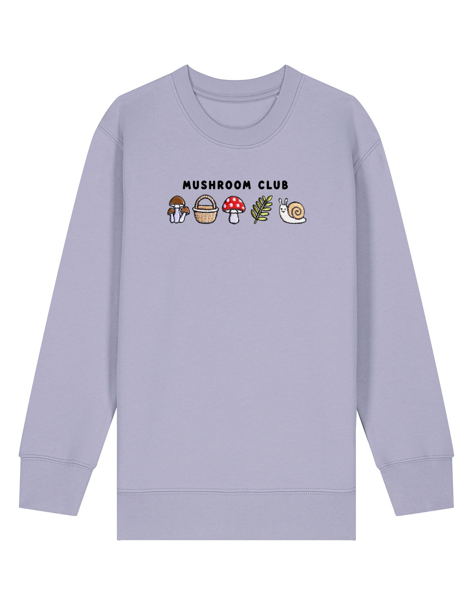 Mushroom Club Embroidered Organic Cotton Childrens Sweatshirt
