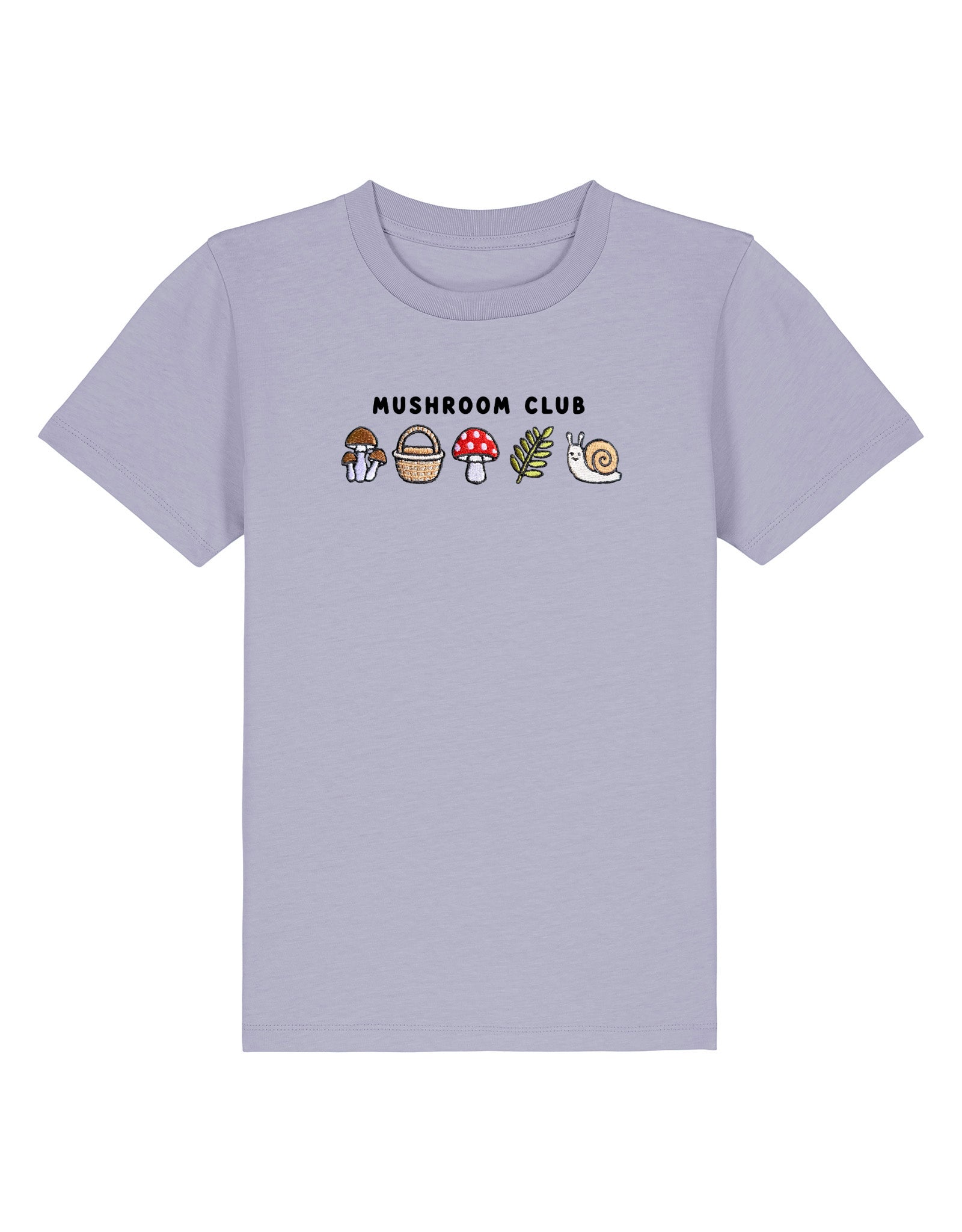 Mushroom Club Embroidered Organic Cotton Childrens T-Shirt