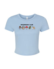 Mushroom Club Embroidered Micro Rib Baby Tee