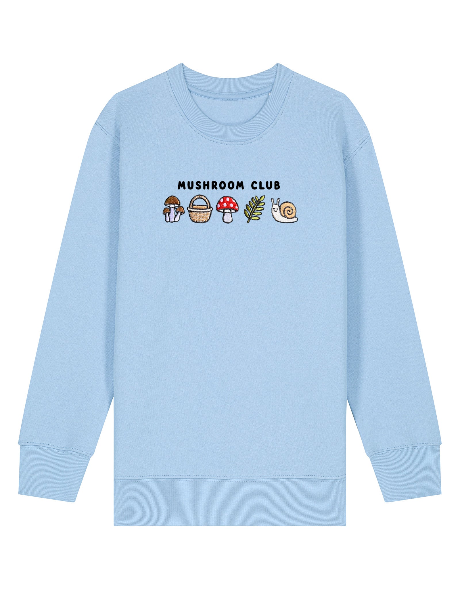 Mushroom Club Embroidered Organic Cotton Childrens Sweatshirt