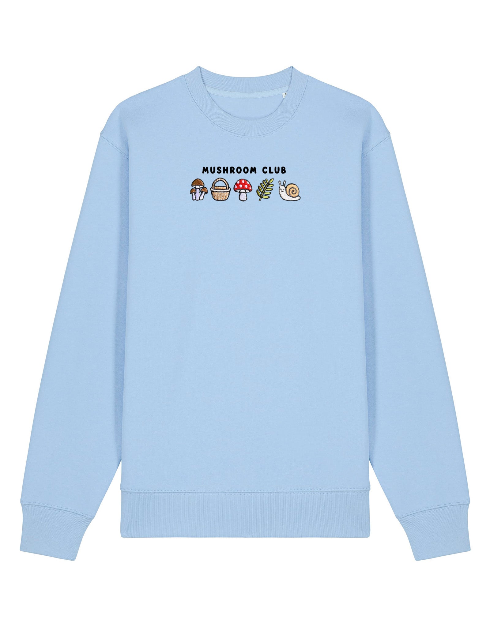 Mushroom Club Embroidered Organic Cotton Sweatshirt