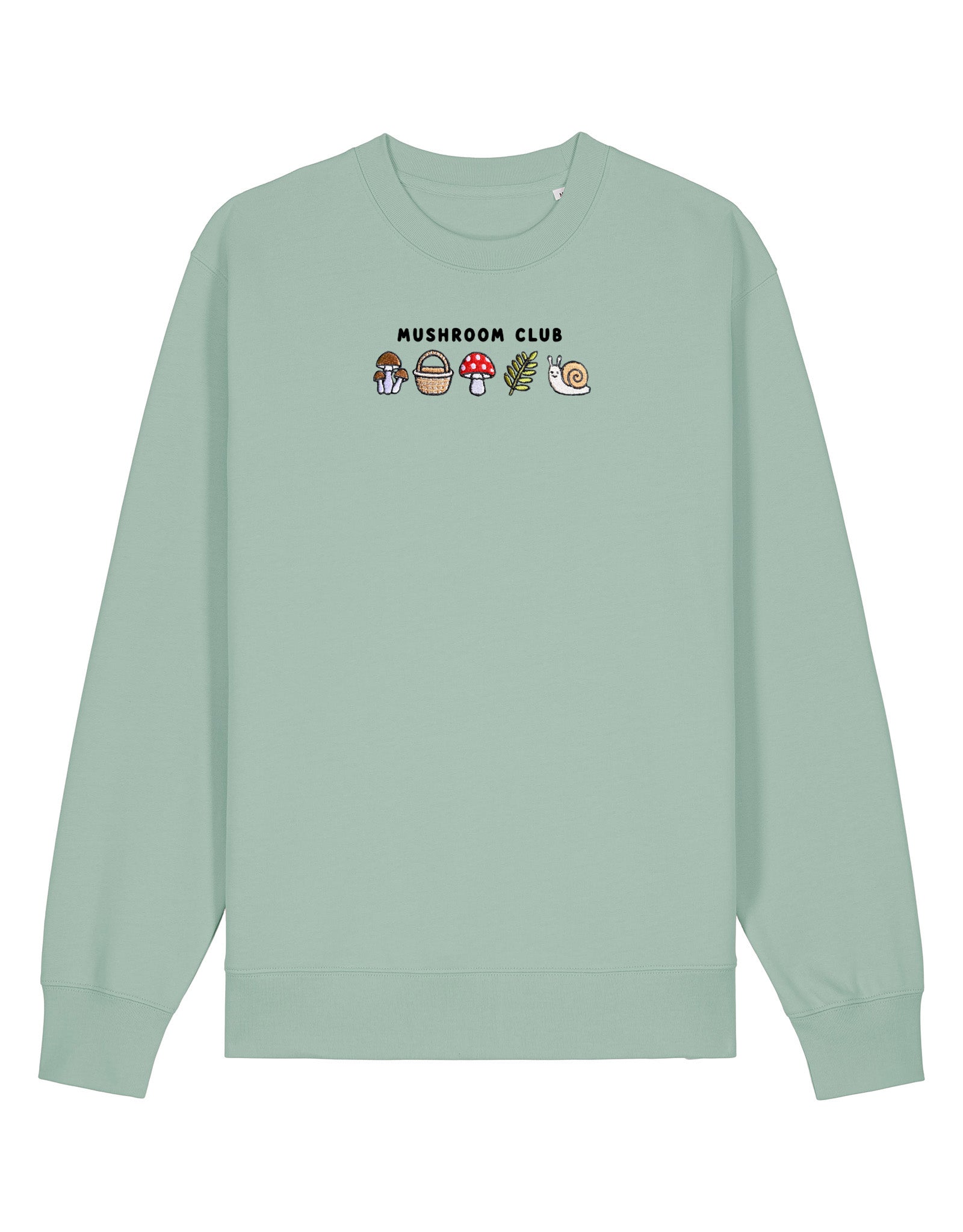 Mushroom Club Embroidered Organic Cotton Sweatshirt