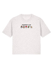 Mushroom Club Embroidered Boxy Organic Cotton Tee