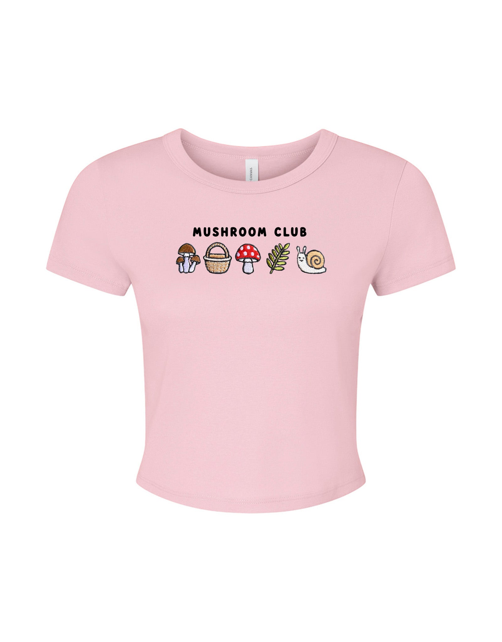 Mushroom Club Embroidered Micro Rib Baby Tee