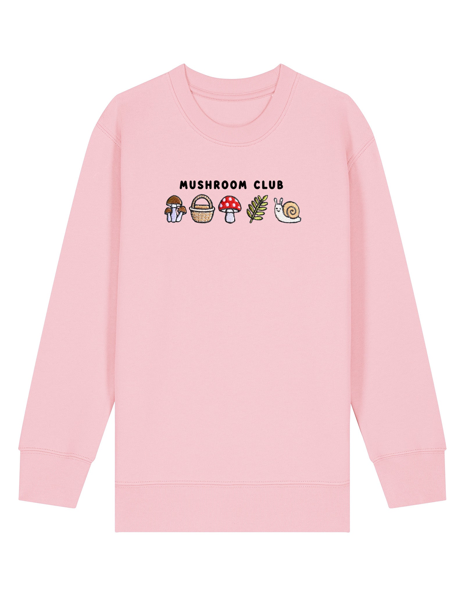 Mushroom Club Embroidered Organic Cotton Childrens Sweatshirt