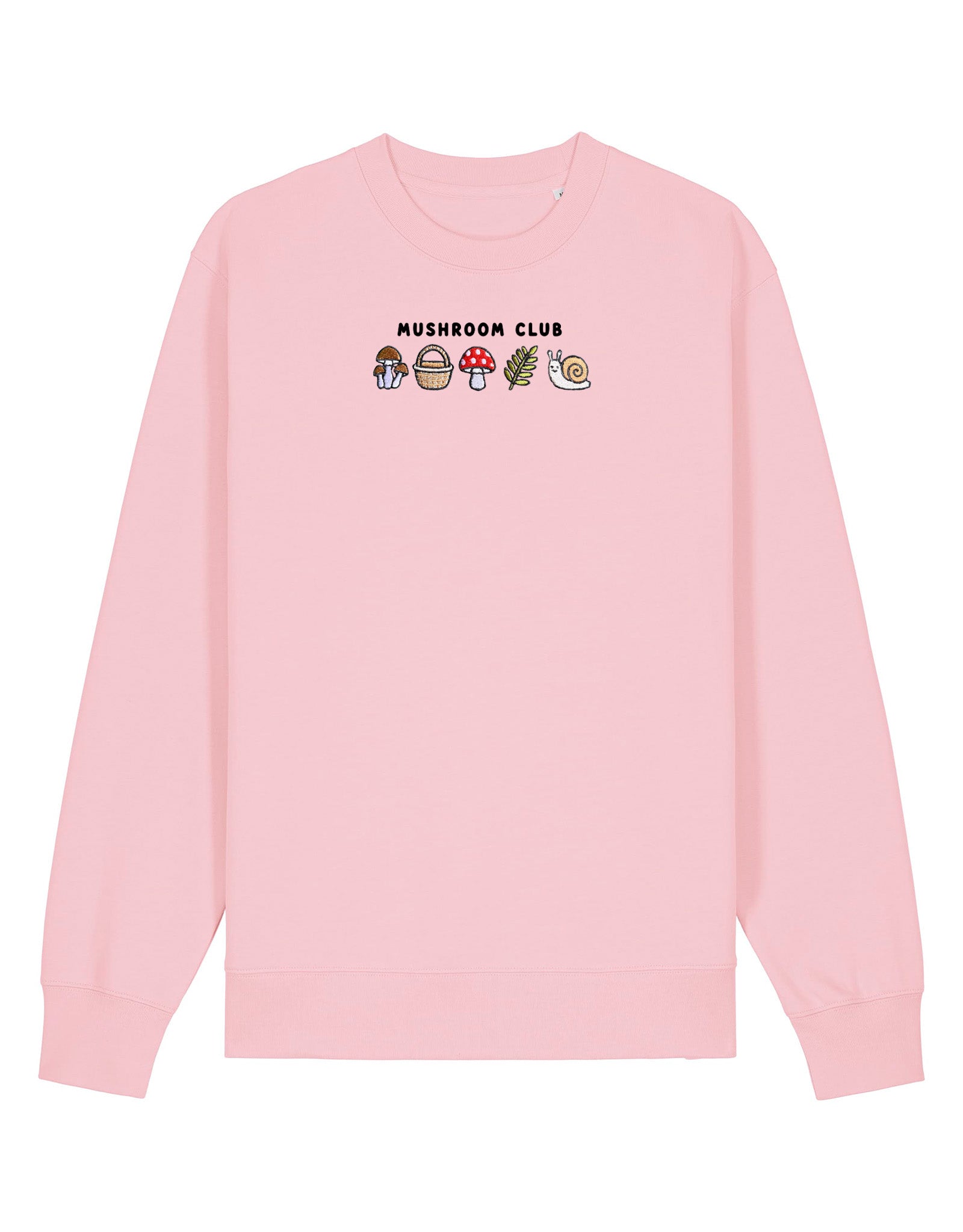Mushroom Club Embroidered Organic Cotton Sweatshirt