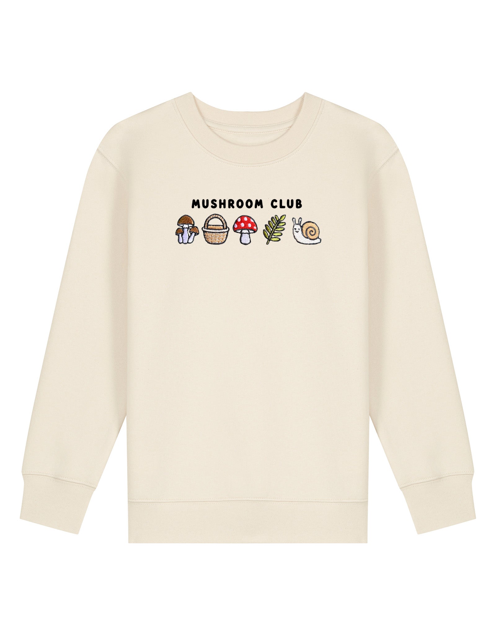 Mushroom Club Embroidered Organic Cotton Childrens Sweatshirt