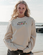 Mushroom Club Embroidered Organic Cotton Sweatshirt