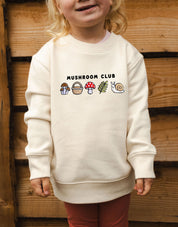 Mushroom Club Embroidered Organic Cotton Childrens Sweatshirt