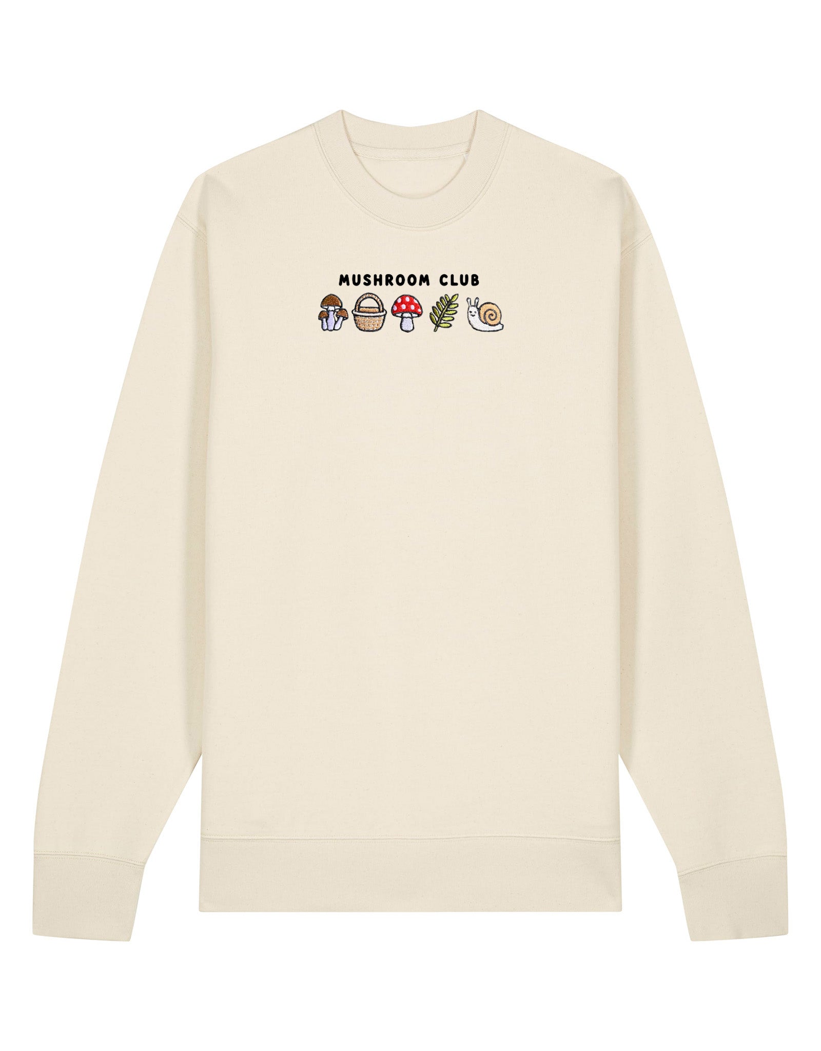 Mushroom Club Embroidered Organic Cotton Sweatshirt