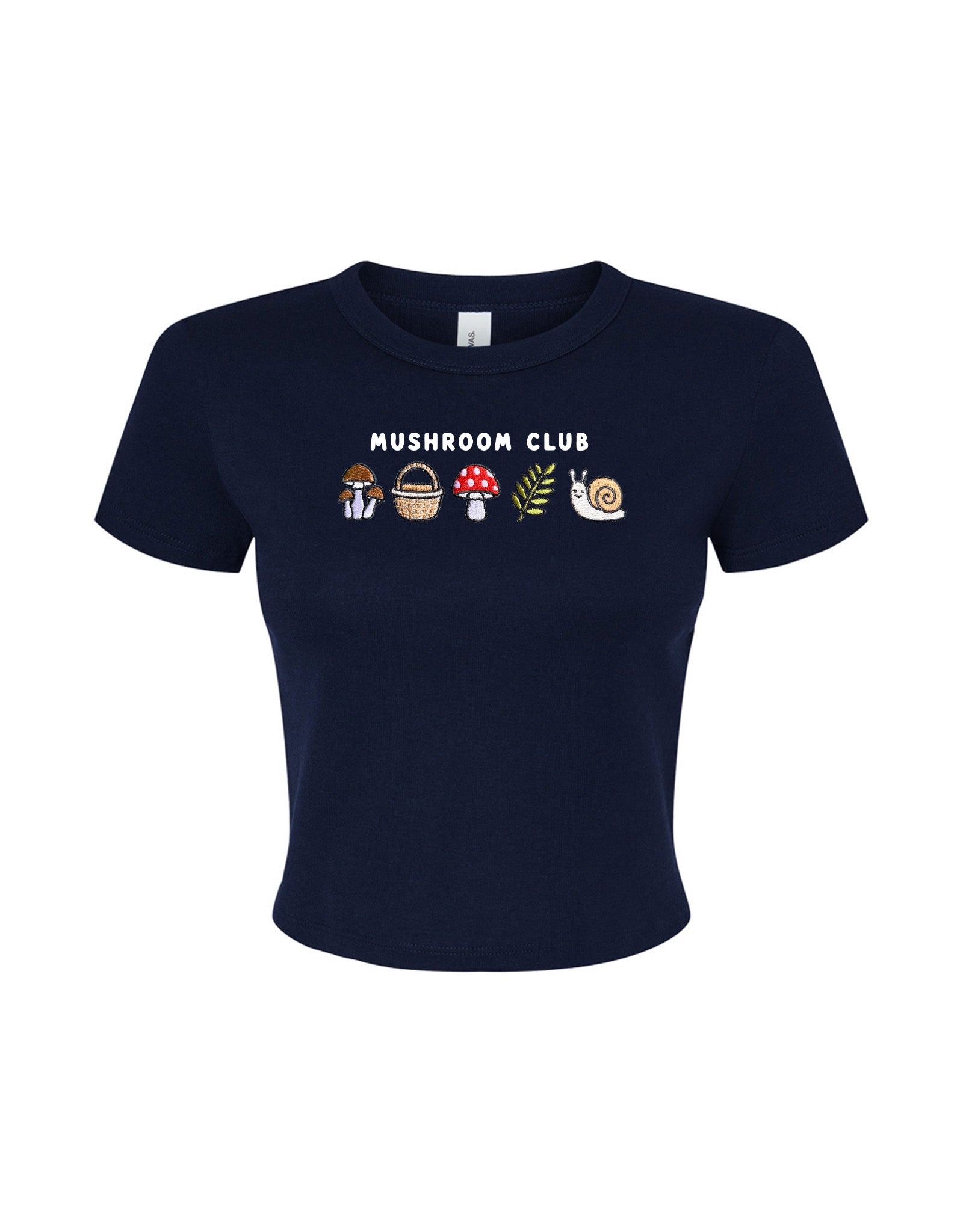 Mushroom Club Embroidered Micro Rib Baby Tee