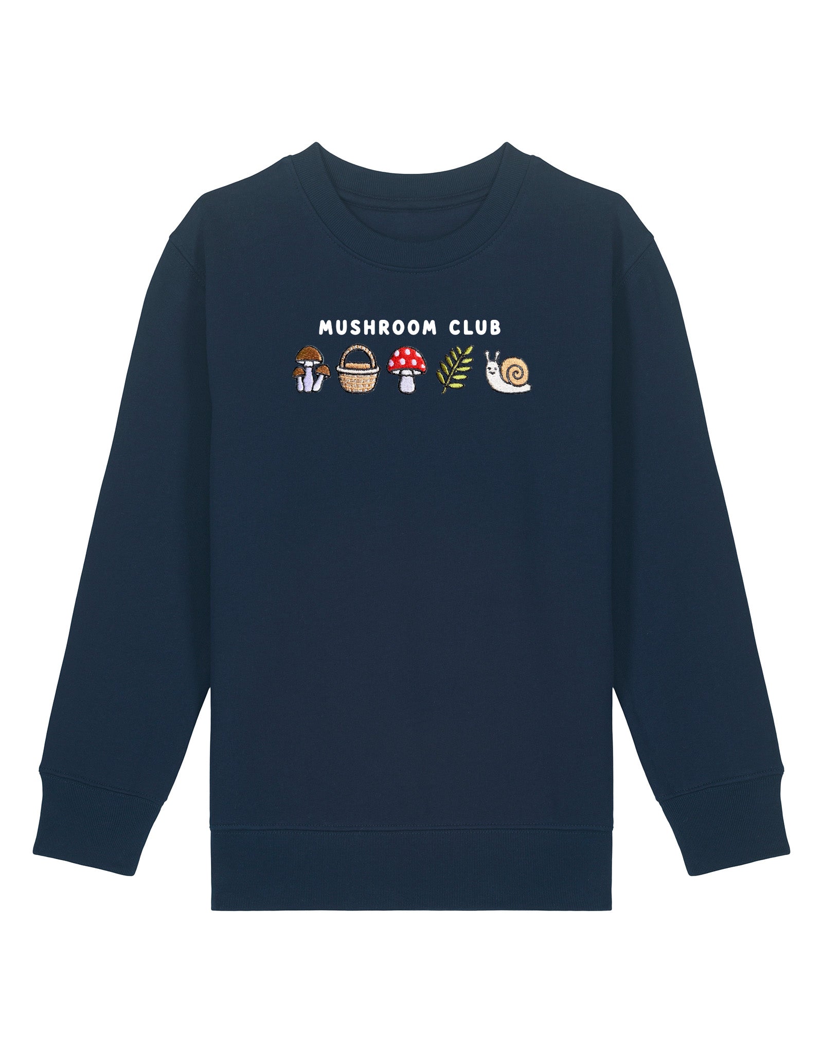 Mushroom Club Embroidered Organic Cotton Childrens Sweatshirt