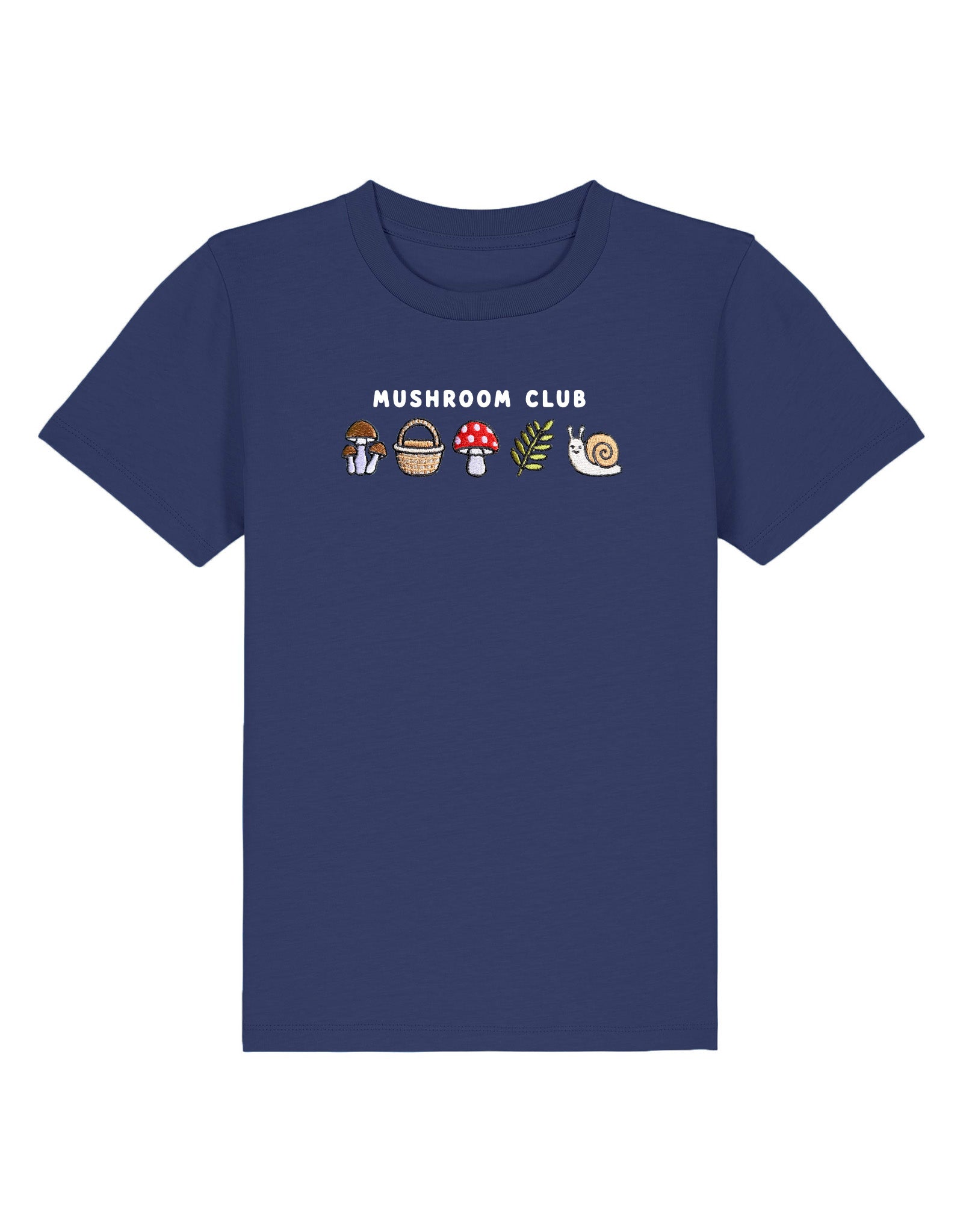 Mushroom Club Embroidered Organic Cotton Childrens T-Shirt