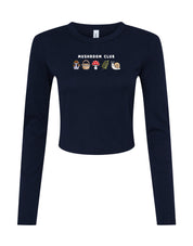 Mushroom Club Embroidered Micro Rib Long Sleeved Tee