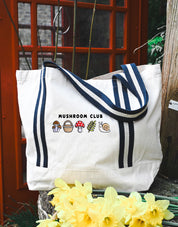 Mushroom Club Embroidered Boat Bag